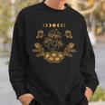 Mushroom & Butterfly With Floral Design And Moon Phase Sweatshirt Gifts for Him