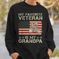 My Favorite Veteran Is My Grandpa Combat Boots American Flag Sweatshirt Gifts for Him