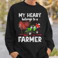 My Heart Belongs To A Farmer Valentine For Farmer Wife Men Women Sweatshirt Graphic Print Unisex Gifts for Him