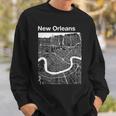 New Orleans Louisiana Vintage Style Home City Street Map Men Women Sweatshirt Graphic Print Unisex Gifts for Him