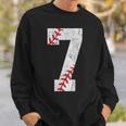 Number 7 Vintage 7Th Birthday Baseball Lover 7 Years Old Sweatshirt Gifts for Him