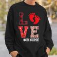 Ob Nurse Love Valentines Day Leopard Plaid Hearts Nursing Men Women Sweatshirt Graphic Print Unisex Gifts for Him