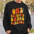 One Thankful Dance Teacher Thanksgiving Groovy Men Women Sweatshirt Graphic Print Unisex Gifts for Him