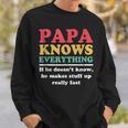 Papa Knows Everything If He Doesnt Know Fathers Day Dad Sweatshirt Gifts for Him