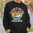 Ped6 Blame It On The Drink Package Retro Drinking Cruise Sweatshirt Gifts for Him