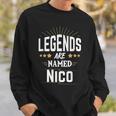 Personalisiertes Legends Named Nico Sweatshirt, Ideales Präsent für Nico Geschenke für Ihn