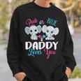 Pink Or Blue Daddy Loves You Elephants-Baby Gender Reveal Sweatshirt Gifts for Him
