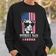 Pitbull Dad American Flag Sweatshirt Gifts for Him