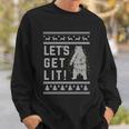 Polar Bear Lets Get Lit Xmas Ugly Christmas Funny Gift Sweatshirt Gifts for Him