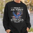 Proud Air Force Step-Dad Veteran Vintage Flag Veterans Day Sweatshirt Gifts for Him