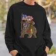 Proud American Bald Eagle Bear 4Th July Flag Christmas Gift Men Women Sweatshirt Graphic Print Unisex Gifts for Him