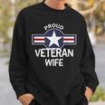 Proud Military Veteran Wife Vintage Aircraft Roundel Men Women Sweatshirt Graphic Print Unisex Gifts for Him