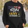 Proud Son Of A Army Veteran American Flag Military Gift Sweatshirt Gifts for Him