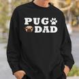 Pug Dad With Paw And Pug Graphic Sweatshirt Gifts for Him