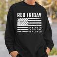Red Friday Remember Everyone Deployed Veteran Gift Men Women Sweatshirt Graphic Print Unisex Gifts for Him