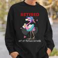 Retired Not My Problem Anymore Funny Flamingo Retirement Men Women Sweatshirt Graphic Print Unisex Gifts for Him