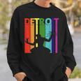 Retro Detroit Lgbtq| Detroit Skyline Motown Pride  Men Women Sweatshirt Graphic Print Unisex Gifts for Him