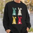 Retro Easter Bunny Vintage Colorful Rabbit Cute Happy Easter Sweatshirt Gifts for Him
