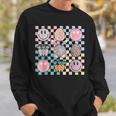 Retro Groovy Bunny Smile Disco Eggs Carrot Happy Easter Day Sweatshirt Gifts for Him