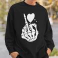 Retro Groovy Fuck Around And Find Out Finger Skeleton Sweatshirt Gifts for Him