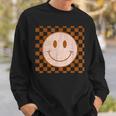 Retro Happy Face Smile Face Checkered Pattern Trendy Sweatshirt Gifts for Him