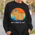 Retro Rodent Funny Capybara Dont Be Worry Be Capy Sweatshirt Gifts for Him