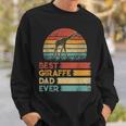 Retro Vintage Best Giraffe Dad Ever Animals Lover Sweatshirt Gifts for Him