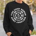 Rowan Fire Chief Bday Crew Fire Fighter 5Th Birth Fire Dept Sweatshirt Gifts for Him