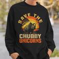 Save The Chubby Unicorns Vintage Funny Rhino Animal Rescue Sweatshirt Gifts for Him