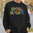 Social Worker Tie Dye Women 2023 School Social Worker Sweatshirt Gifts for Him