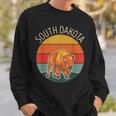South Dakota Badlands Road Trip Buffalo Bison Vintage Sweatshirt Gifts for Him