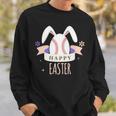 Sport Bunny Baseball Easter Day Egg Rabbit Baseball Ears Funny Sweatshirt Gifts for Him