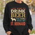 St Bernard Dad Drink Beer Hang With Dog Funny Men Vintage Sweatshirt Gifts for Him