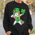 St Patricks Day Girls Dabbing Unicorn Leprechaun Lepricorn V7 Sweatshirt Gifts for Him