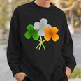 St Patricks Day Patriotic Heart Shamrock Irish American Flag Sweatshirt Gifts for Him
