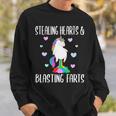 Stealing Hearts And Blasting Farts Funny Unicorn Sweatshirt Gifts for Him