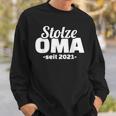 Stolze Oma seit 2021 Schwarzes Sweatshirt, Präsent für Großmütter Geschenke für Ihn