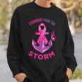 Stronger Than The Storm Fight Breast Cancer Ribbon Wear Pink Sweatshirt Gifts for Him