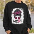 Support Squad Messy Bun Pink Warrior Breast Cancer Awareness V2 Sweatshirt Gifts for Him