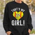 Thats My Girl Vintage Number 22 Heart Softball Mom Dad Sweatshirt Gifts for Him