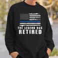 The Legend Has Retired Blue Line Officer Retirement Gift Sweatshirt Gifts for Him