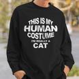This Is My Human Costume Christmas Cat Pajama Men Women Sweatshirt Graphic Print Unisex Gifts for Him