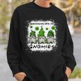 Three Gnomes Shamrock Clover Leopard Bleached St Patrick Day Sweatshirt Gifts for Him