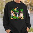 Three St Patricks Day Dogs Beagle Pug French Bulldog Lover Sweatshirt Gifts for Him