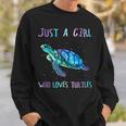 Turtle Watercolor Sea Ocean Just A Girl Who Loves Turtles V2 Sweatshirt Gifts for Him