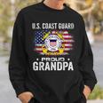 US Coast Guard Proud Grandpa With American Flag Gift Sweatshirt Gifts for Him