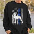 Usa Flag Clothing Police Boxer Dog Dad Gifts Thin Blue Line Sweatshirt Gifts for Him