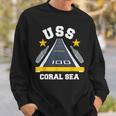 Uss Coral Sea Aircraft Carrier Military Veteran Sweatshirt Gifts for Him