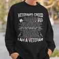 Veteran Creed Proud Veterans Dad Grandpa Men Sweatshirt Gifts for Him
