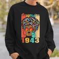 Vintage Awesome Since 1943 Black Afro Girl 80Th Birthday Sweatshirt Gifts for Him